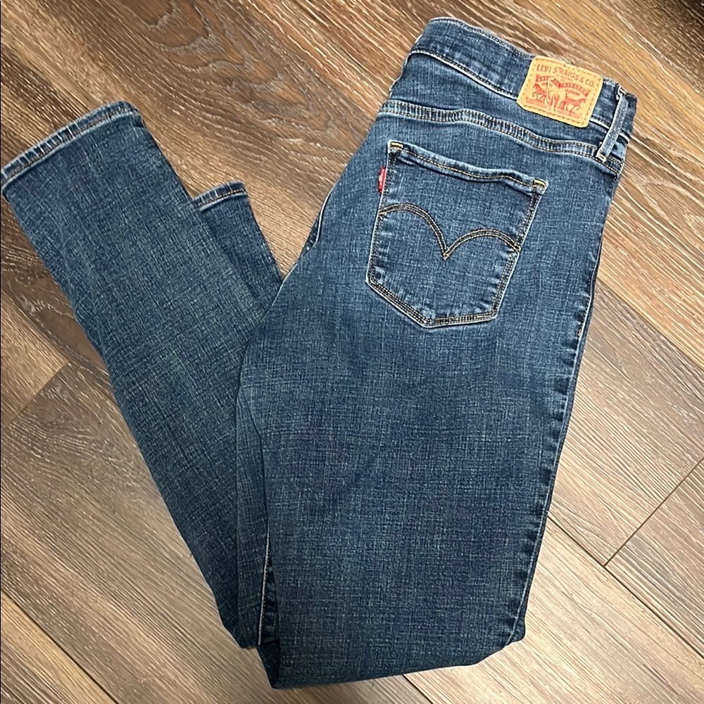 Levi's Straight Leg Jeans in Dark Blue Denim